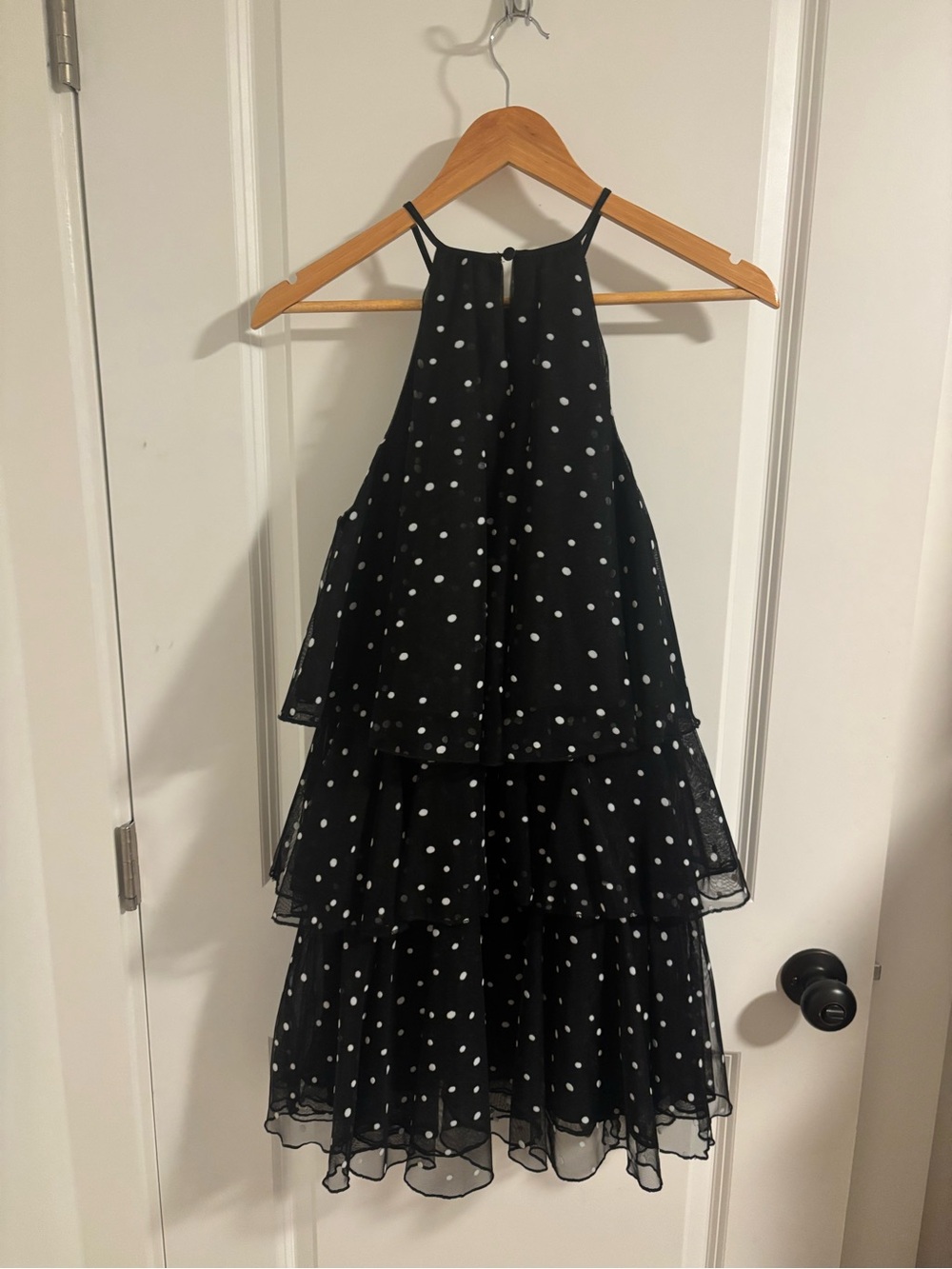 KATE SPADE x Target Tiered Polka Dot Halter Mini Dress Black White Size XS - Picture 7 of 8